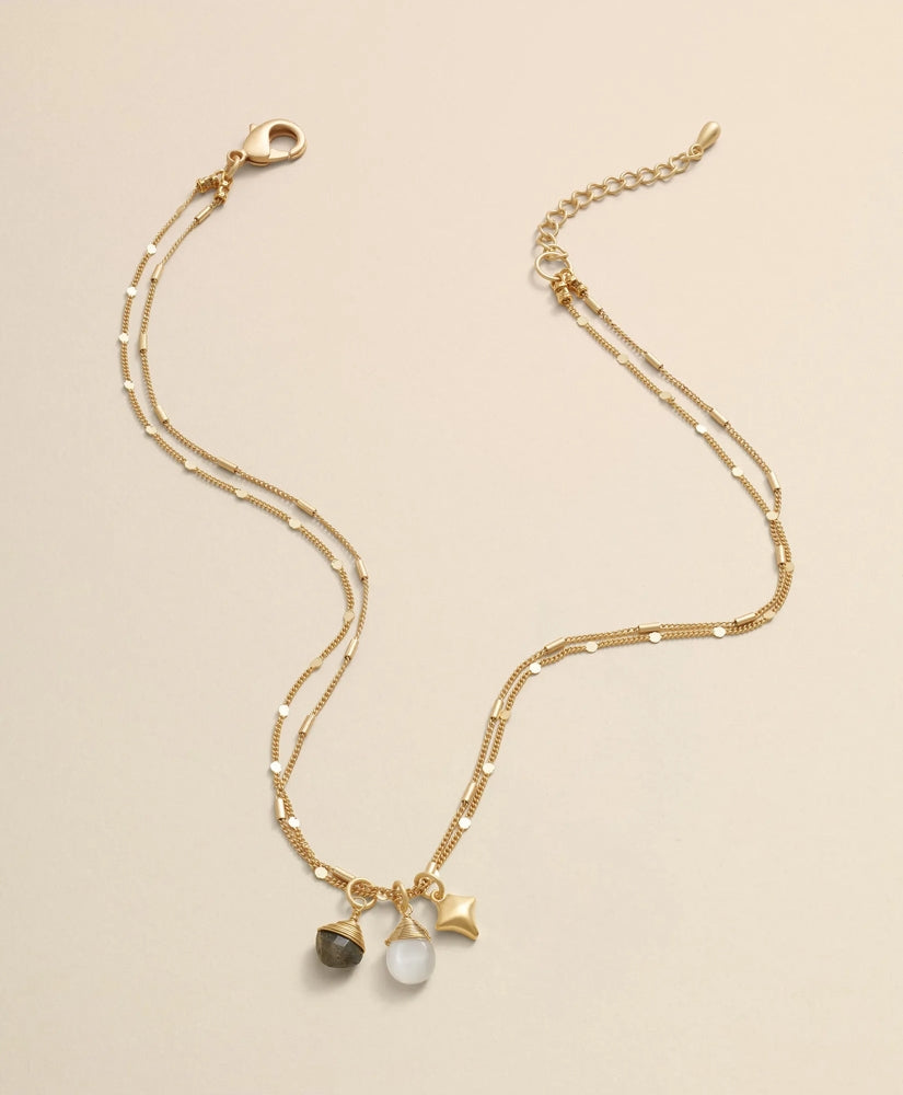 Loni Paul Two-Strand Charm Necklace in 14K Plated Gold