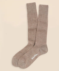 Merino Wool Ribbed Crew Socks
