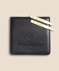 Metallic Collar Stays with Nappa Leather Case