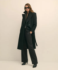Notch Collar Coat in Water-Repellent Brushed-Twill Wool