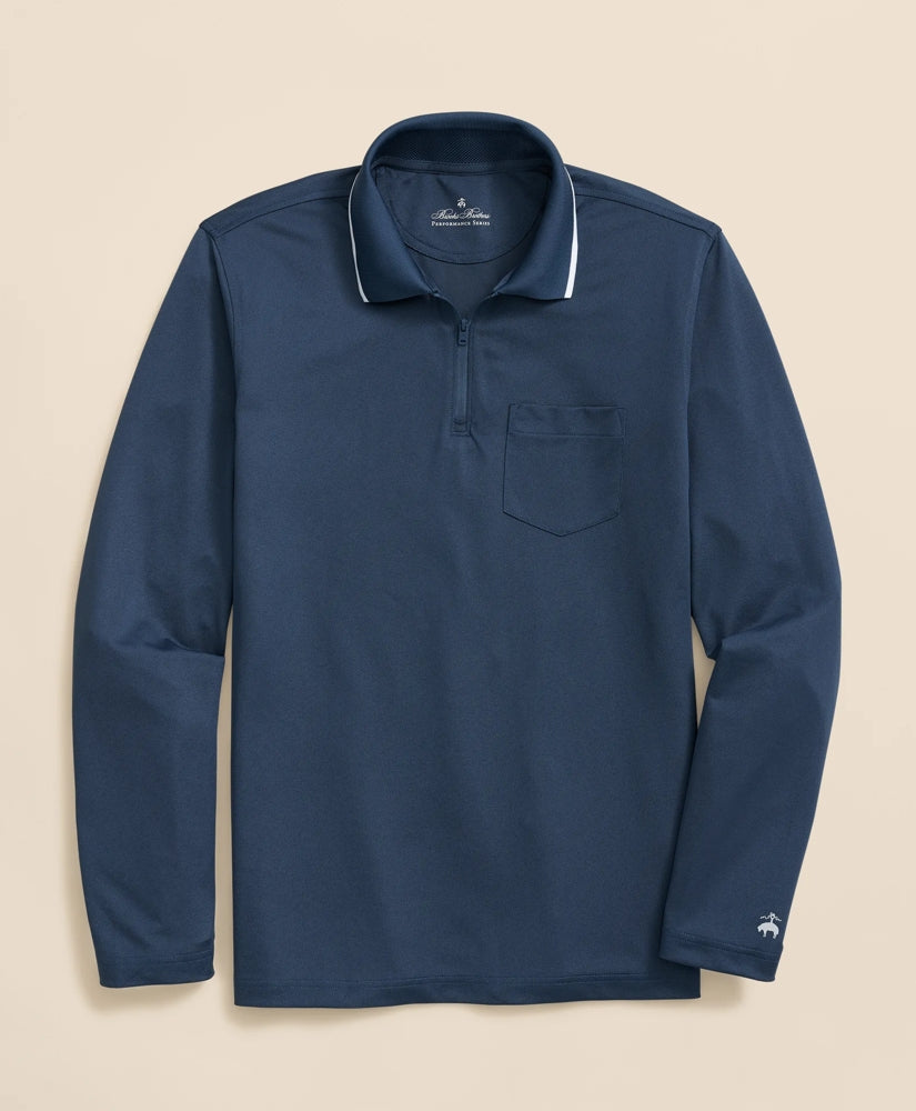 Performance Series Long-Sleeve Zip-Neck Polo Shirt