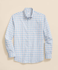 Performance Series Stretch Polo Button-Down Collar, Checked Sport Shirt
