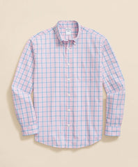 Performance Series Stretch Polo Button-Down Collar, Checked Sport Shirt