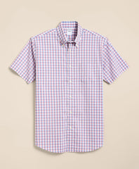 Performance Series Stretch Polo Button-Down Collar, Check Sport Shirt