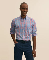 Performance Series Stretch Polo Button-Down Collar, Gingham Sport Shirt