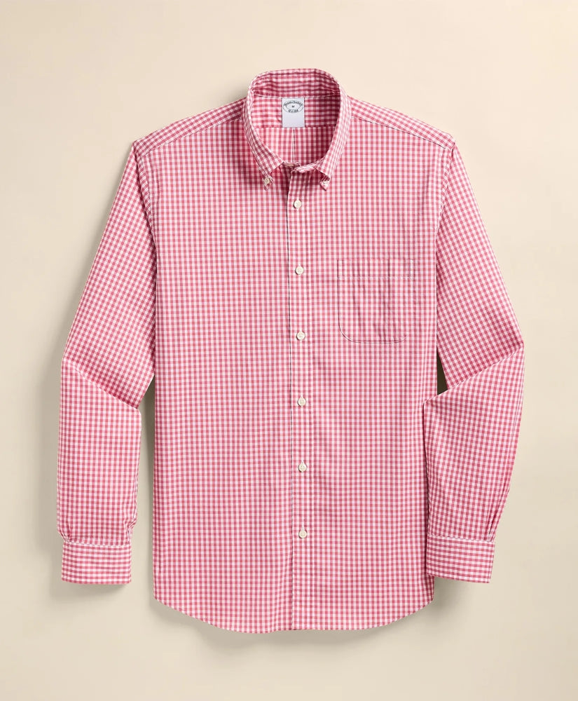 Performance Series Stretch Polo Button-Down Collar, Gingham Sport Shirt