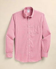 Performance Series Stretch Polo Button-Down Collar, Gingham Sport Shirt