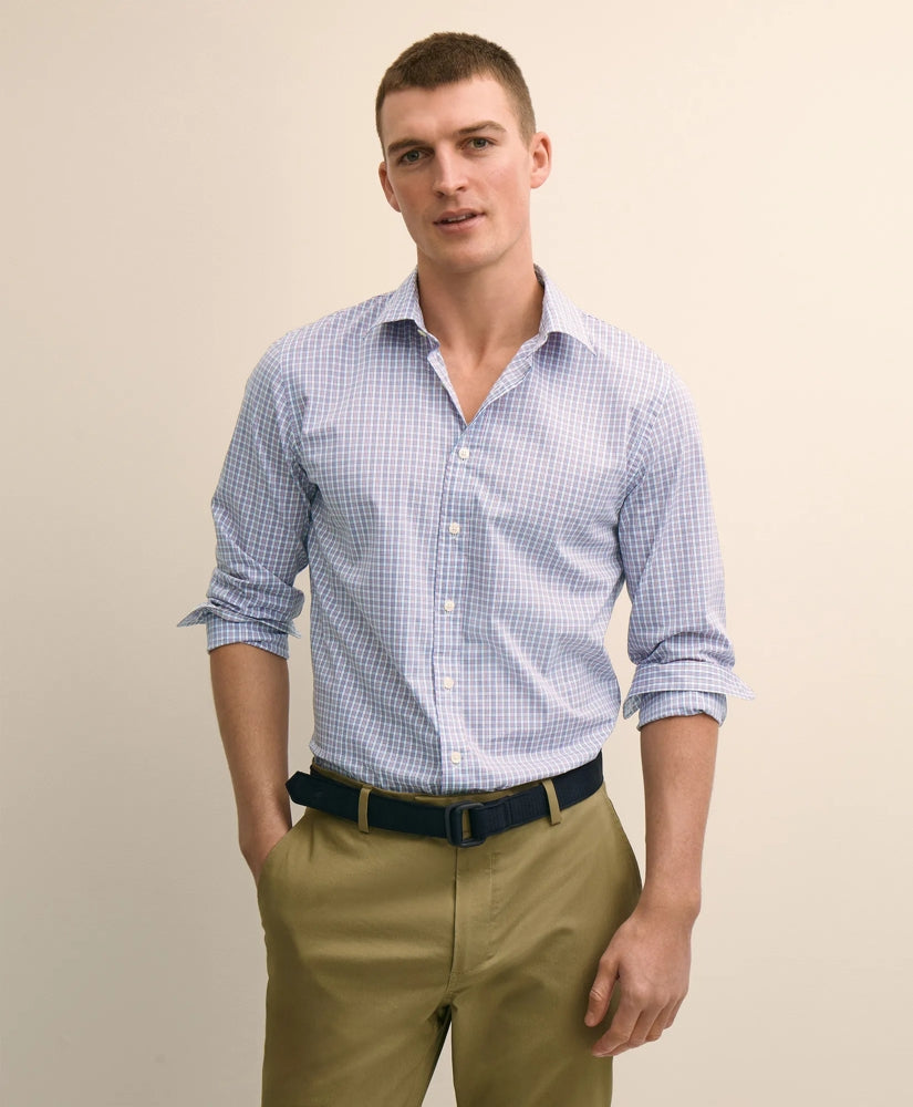 Performance Series Stretch Spread Collar, Check Sport Shirt