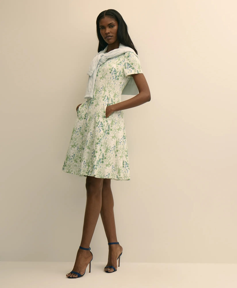 Printed Floral Crepe Dress