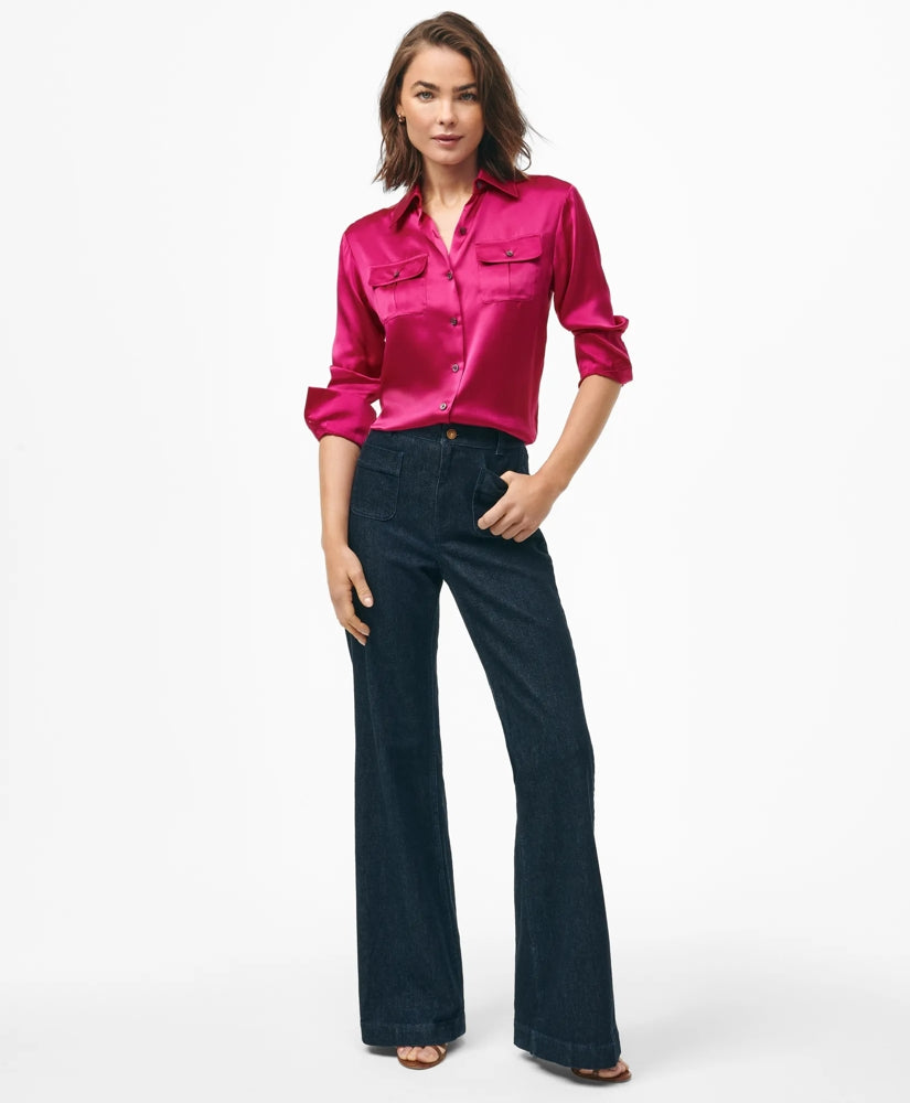 Relaxed Utility Blouse in Washable Silk