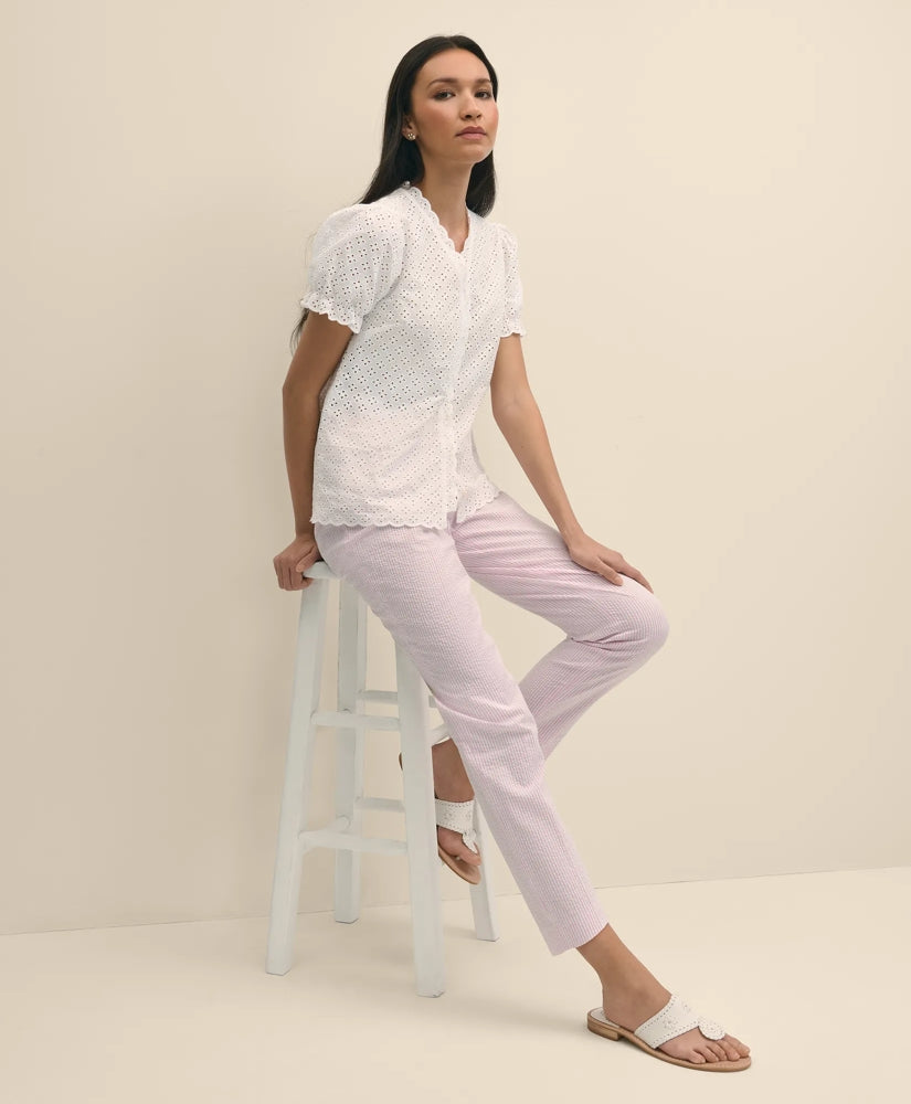 Seersucker Slim Fit Pants