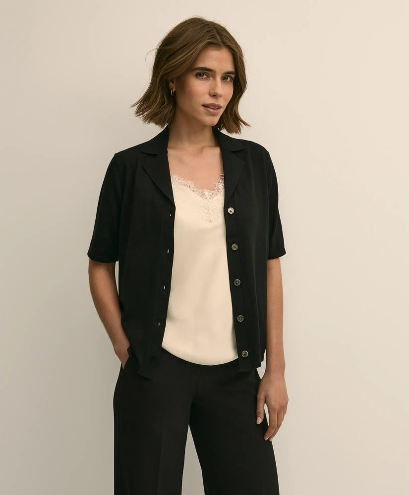 Silk-Cotton Polo Sweater