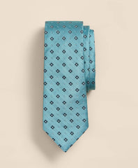 Silk Flower Dot Foulard Tie