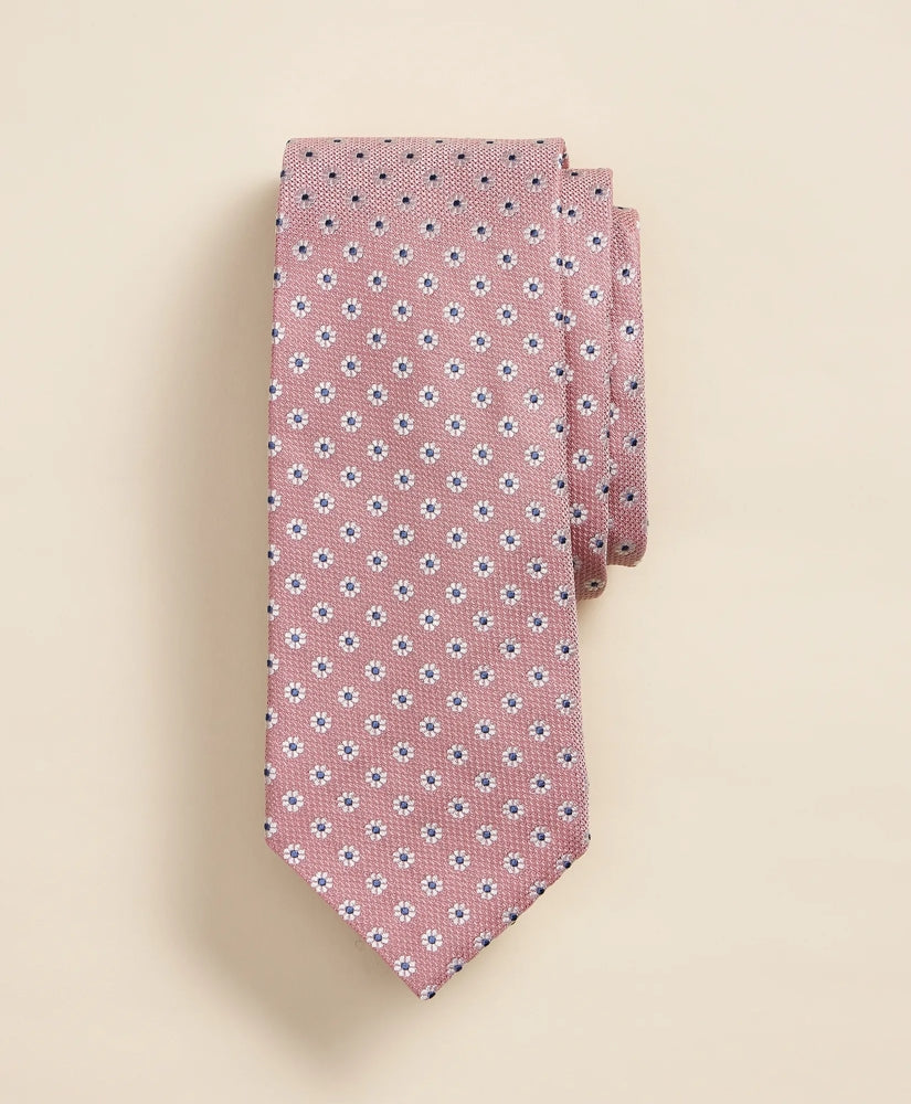 Silk Flower Foulard Tie