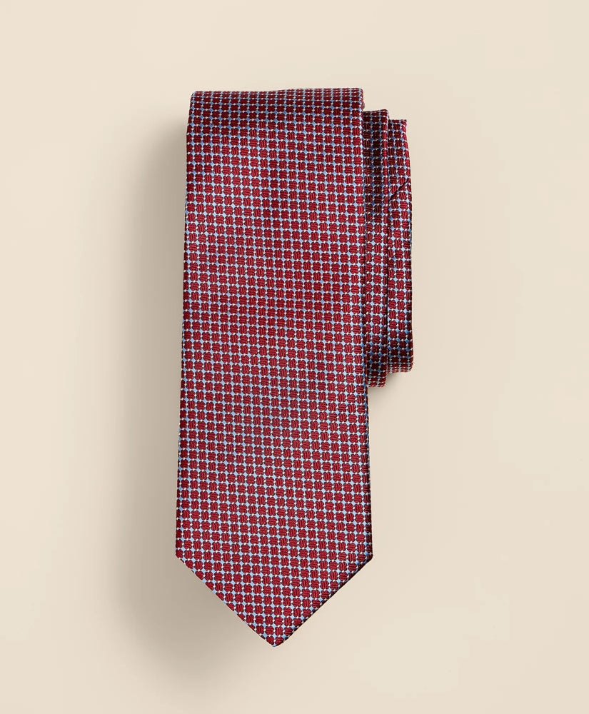 Silk Grid-Dot Tie
