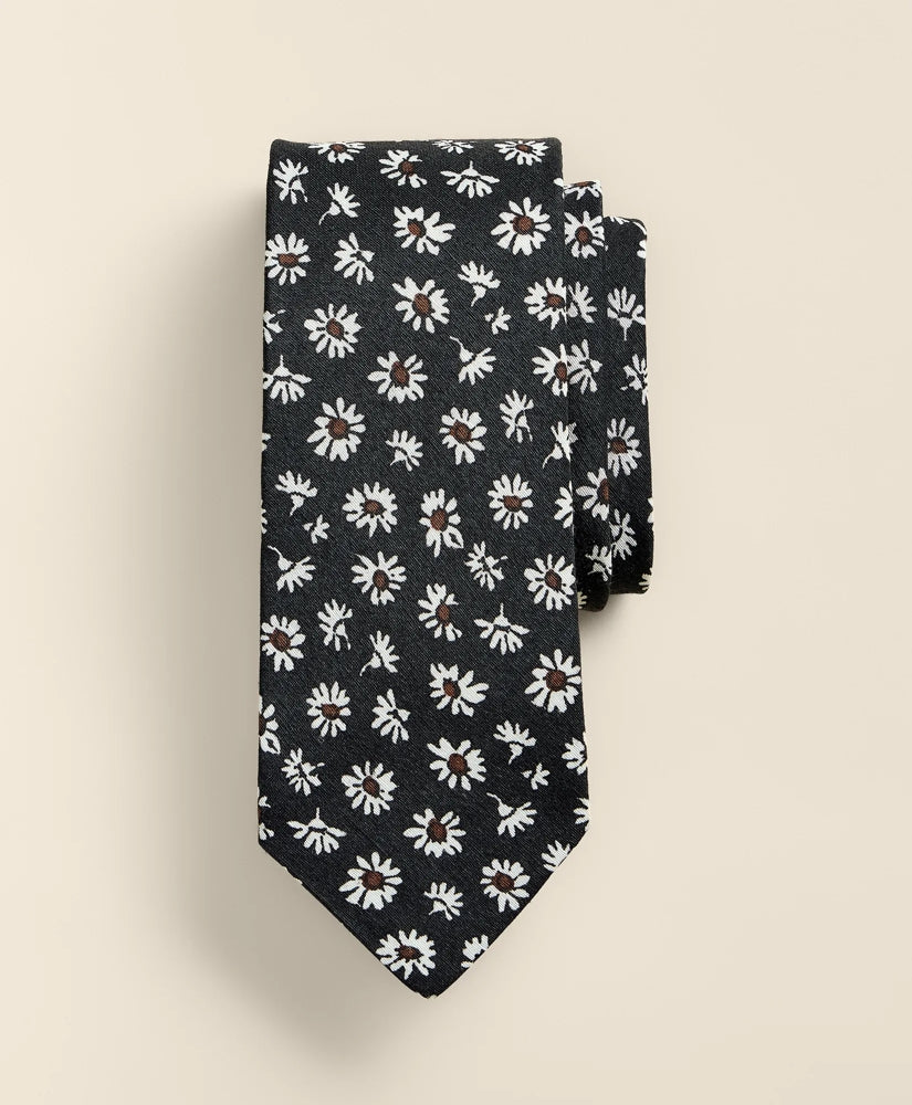 Linen-Silk Daisy Tie