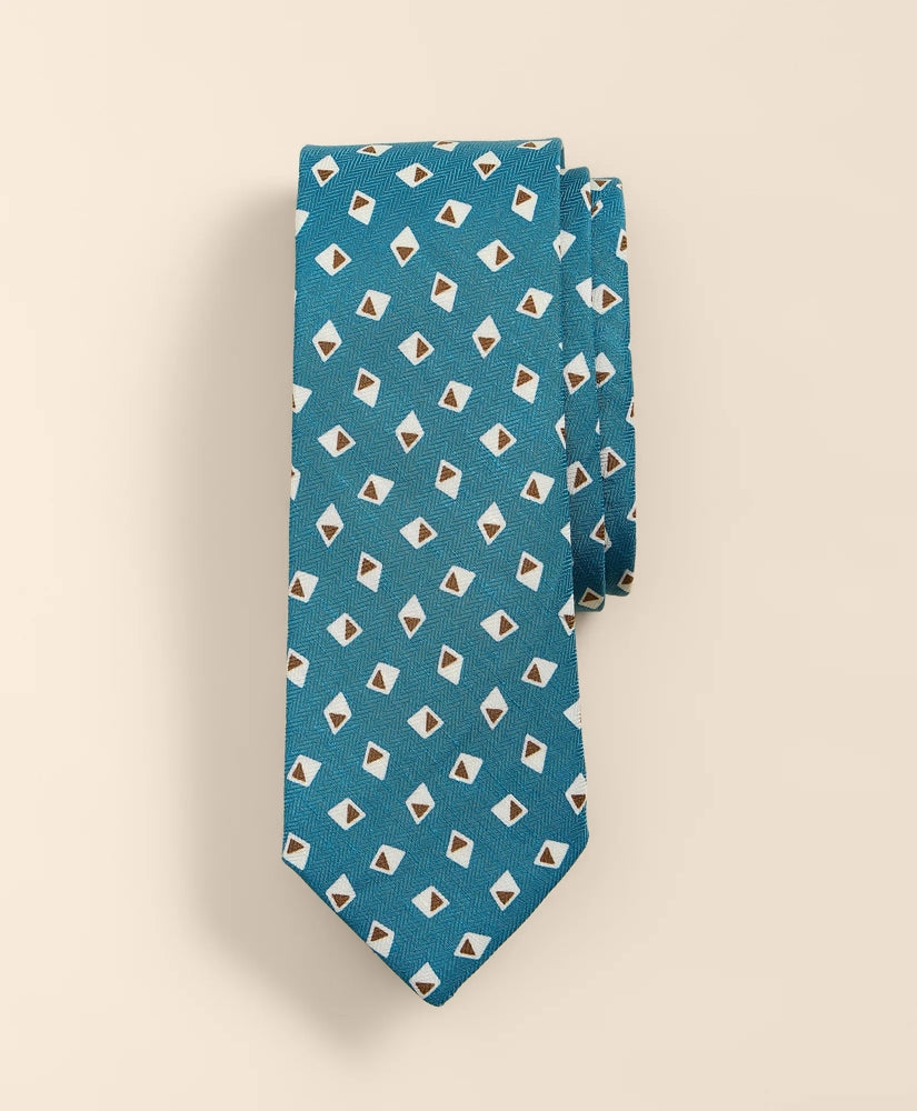 Silk-Linen Diamond Tie