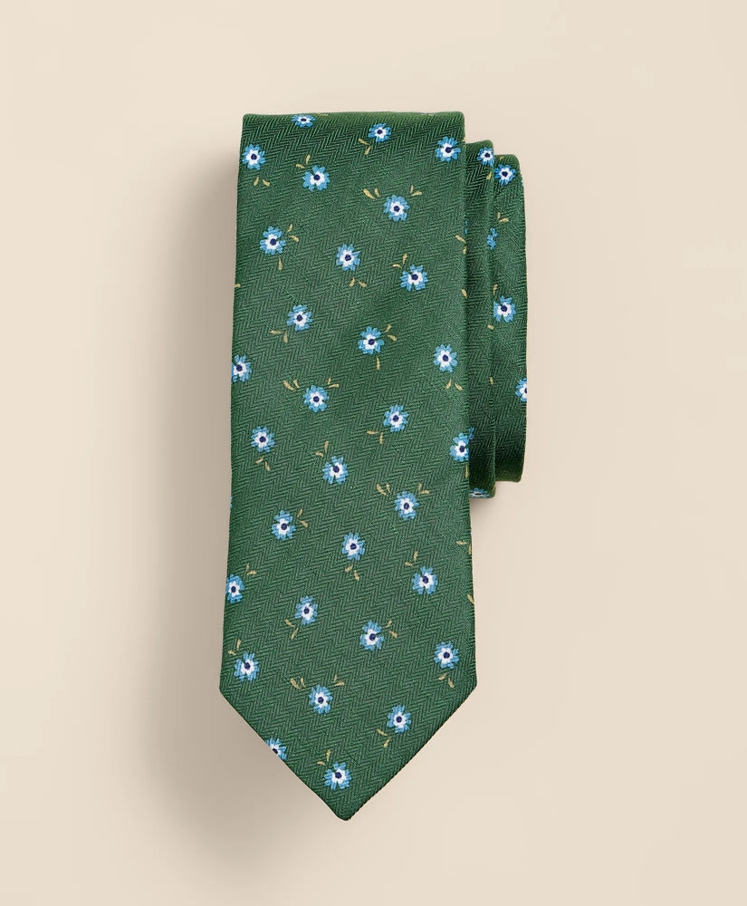 Silk-Linen Flower Tie