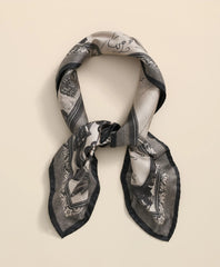 Silk Neckerchief in Map Print