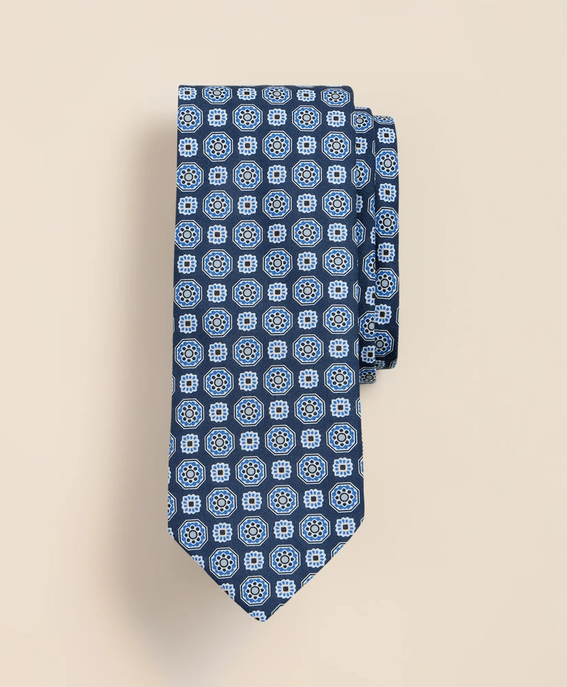 Silk Octagon Flower Tie