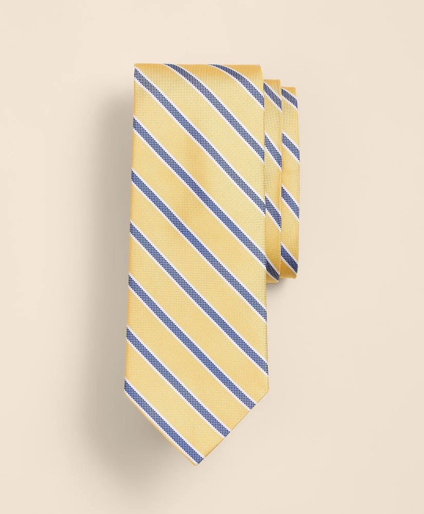 Silk Oxford-Weave Outline Stripe Tie