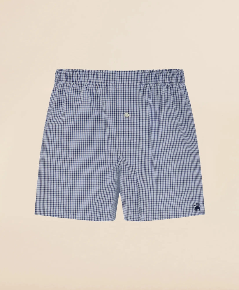 Slim Fit Cotton Broadcloth Check Boxers