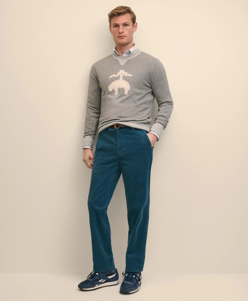 Slim Fit Cotton Wide-Wale Corduroy Pants
