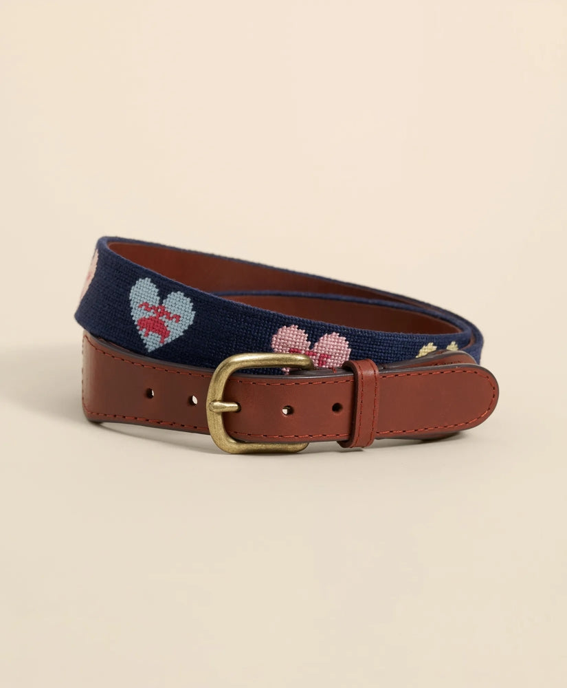 Smathers & Branson Needlepoint Candy Heart Belt
