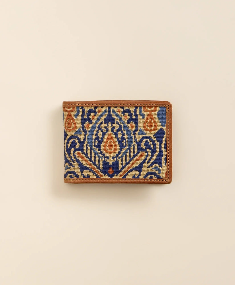 Smathers & Branson Needlepoint Ikat Pattern Wallet
