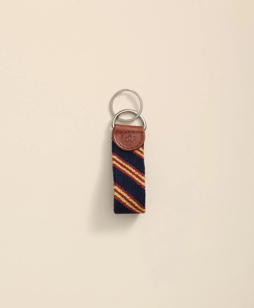 Smathers & Branson Needlepoint Rep Stripe Key Fob