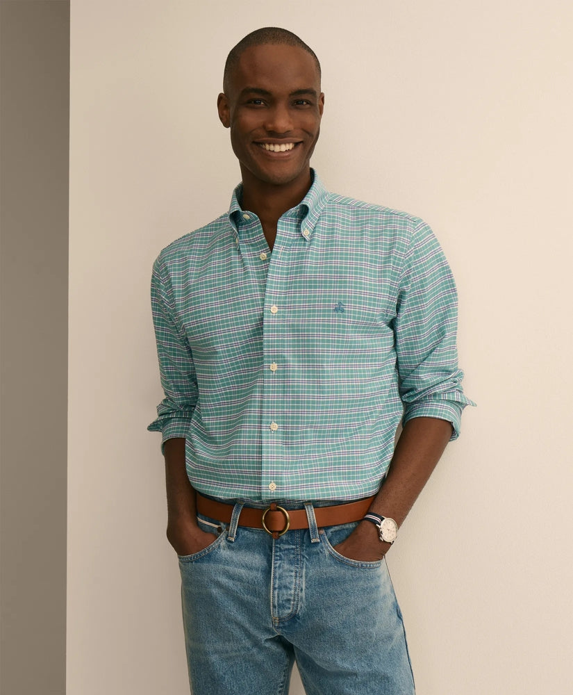 Stretch Cotton Non-Iron Oxford Polo Button Down Sport Shirt