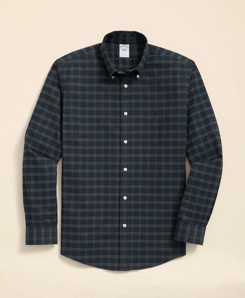 Stretch Non-Iron Oxford Button-Down Collar, Black Watch Shirt