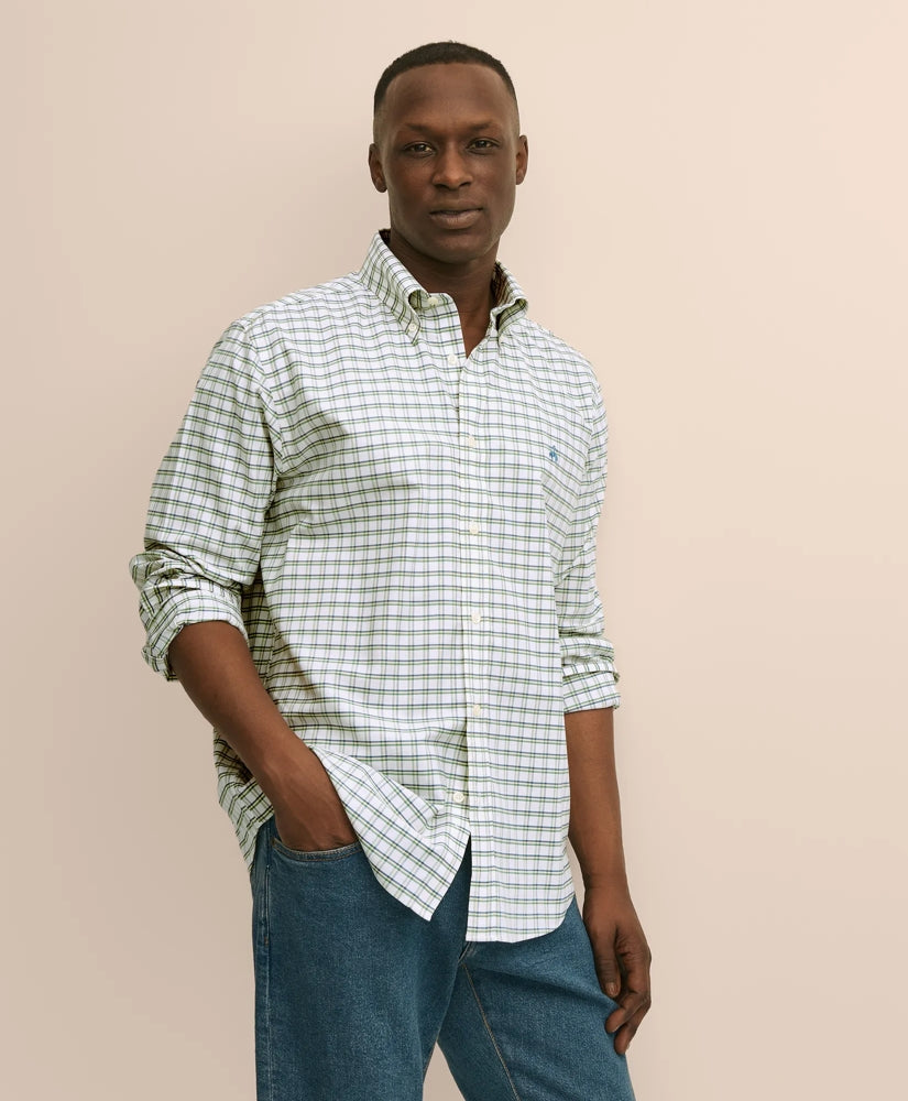Stretch Non-Iron Oxford Polo Button-Down, Sport Shirt