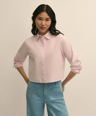 The Cropped Button-Down Striped Shirt