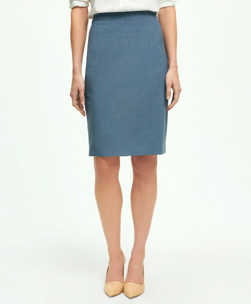 The Essentials Brooks Brothers Stretch Wool Pencil Skirt