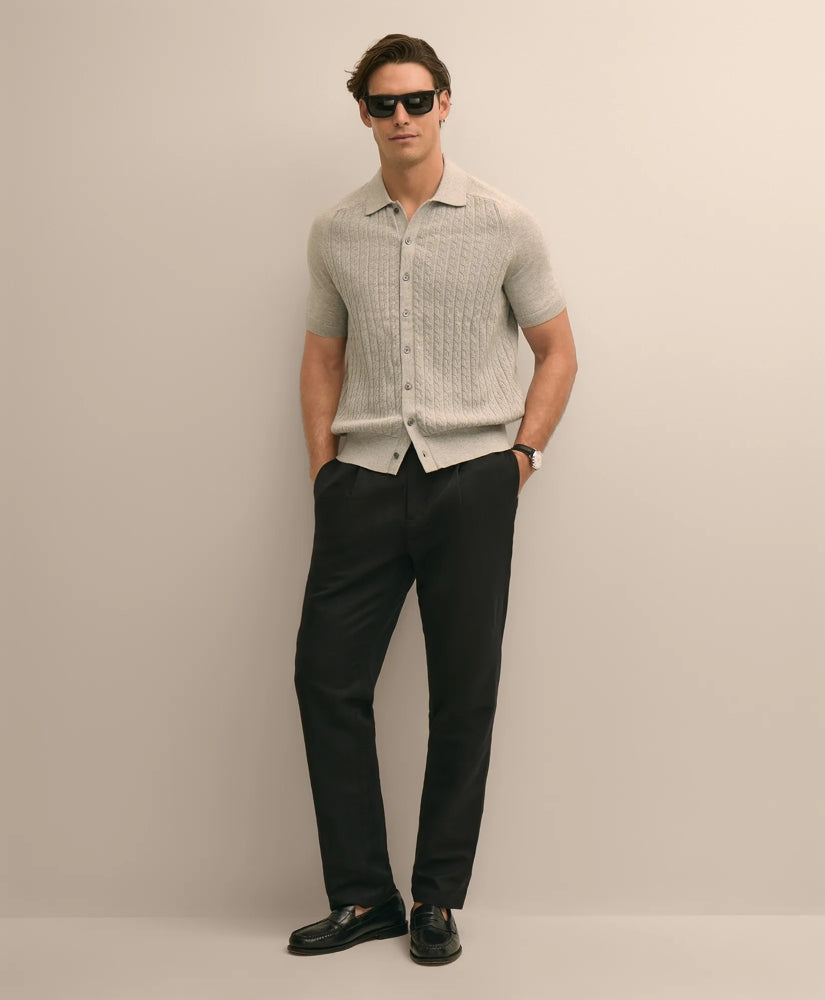 The Pleated Linen-Cotton Pants