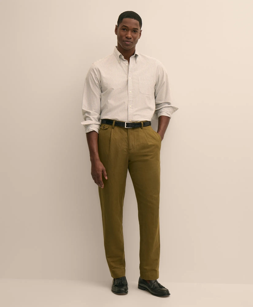 The Pleated Linen-Cotton Pants