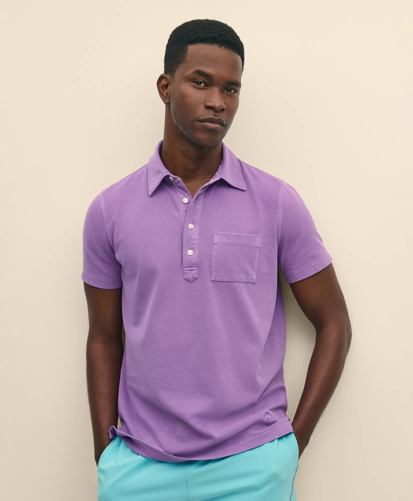 The Vintage Short-Sleeve Garment Dyed Polo Shirt