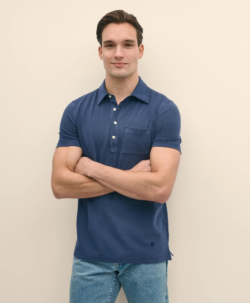 The Vintage Short-Sleeve Garment Dyed Polo Shirt