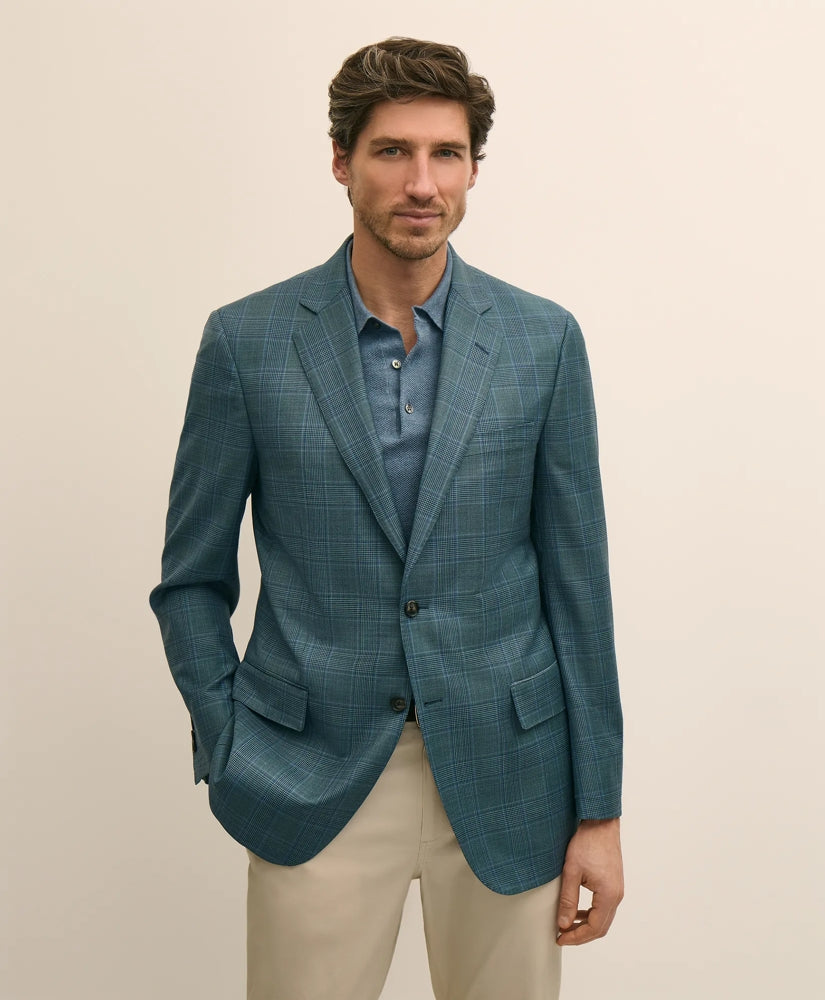 Traditional Fit Wool Check Sport Coat