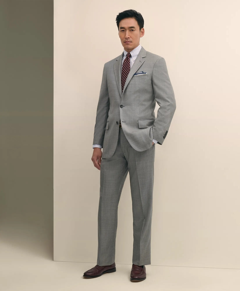 Traditional Fit  Wool Sharkskin 1818 Suit