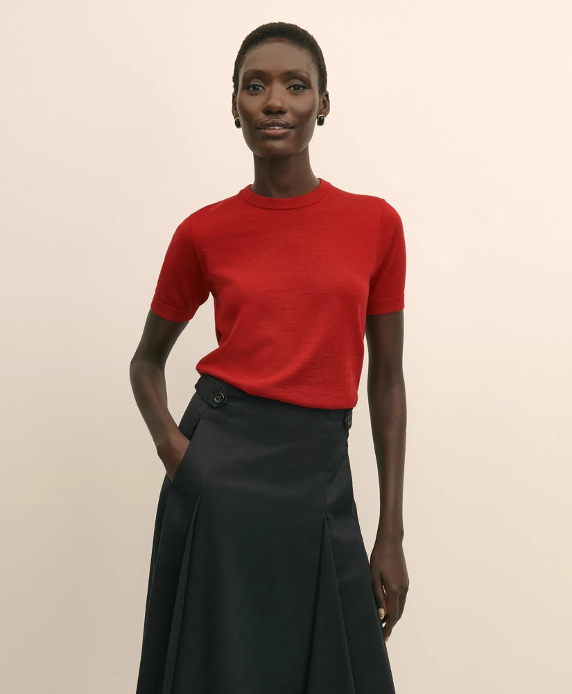Ultimate Merino Wool Short-Sleeve Sweater Shell