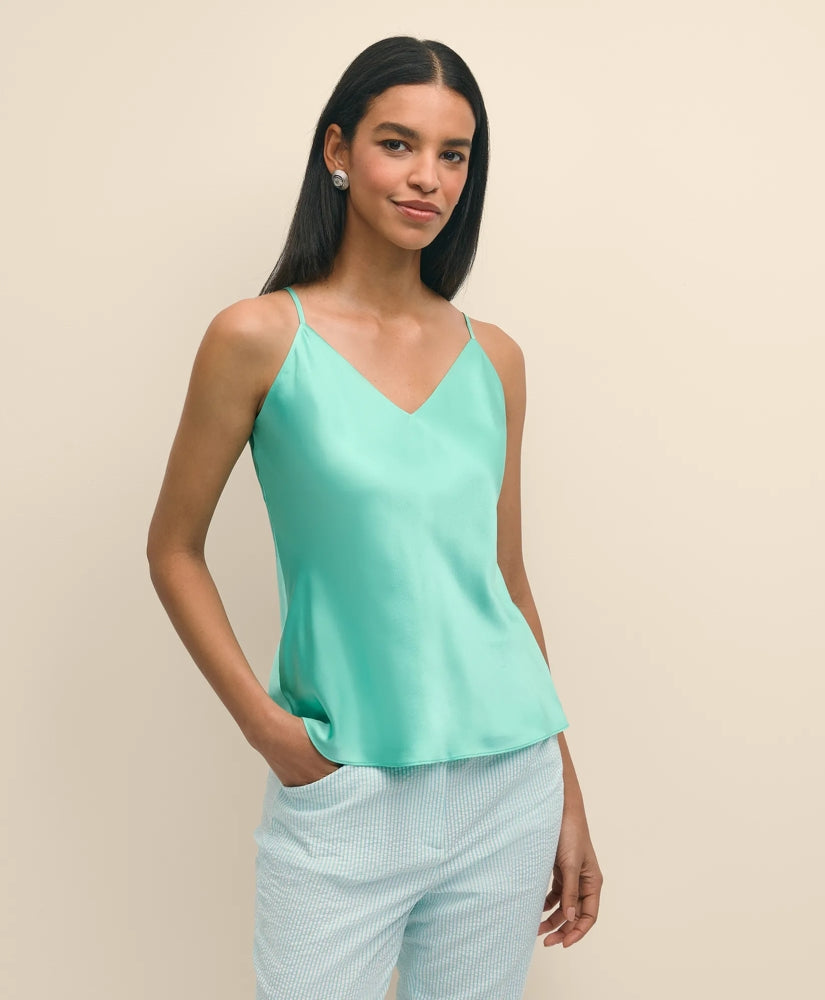 V-Neck Camisole in Washable Silk Charmeuse