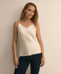 V-Neck Camisole in Washable Silk Charmeuse