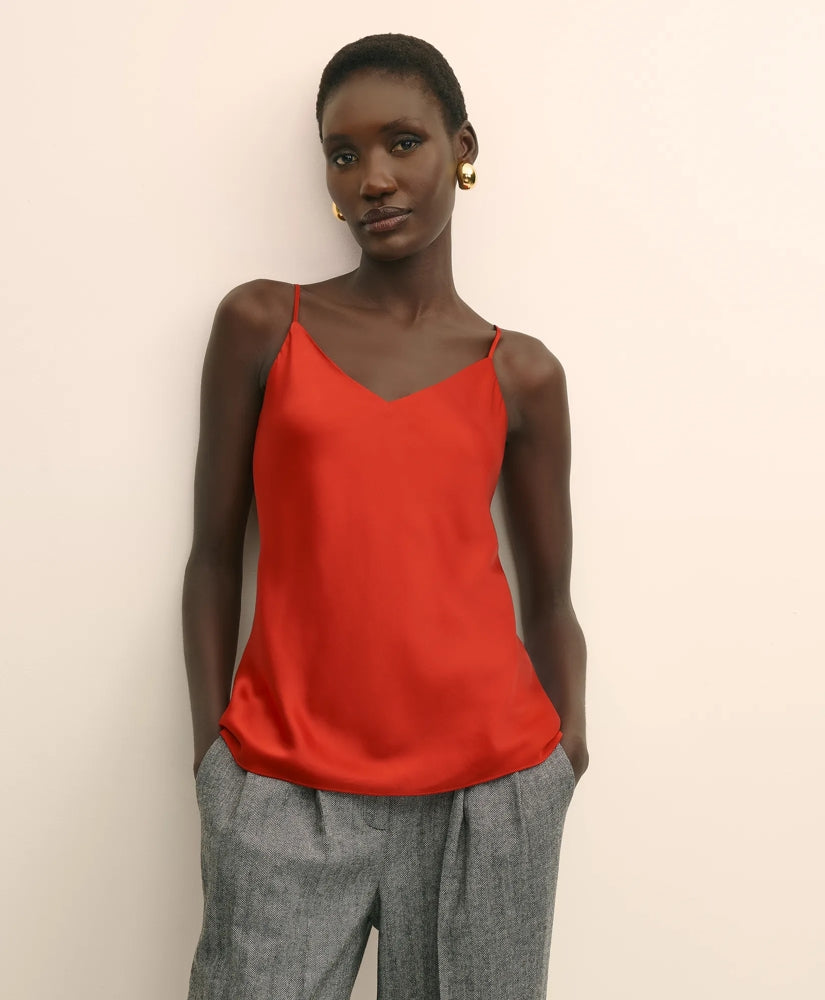 V-Neck Cami in Washable Silk Charmeuse