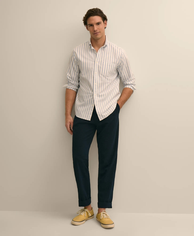Washed Cotton Seersucker Pants