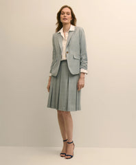 Wool-Blend Pleated Mini Skirt