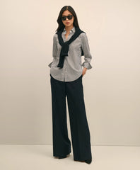 Wool Flannel High Waisted Wide-Leg Pant