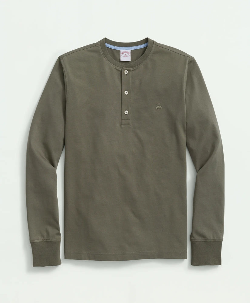 Cotton Henley Long-Sleeve T-Shirt