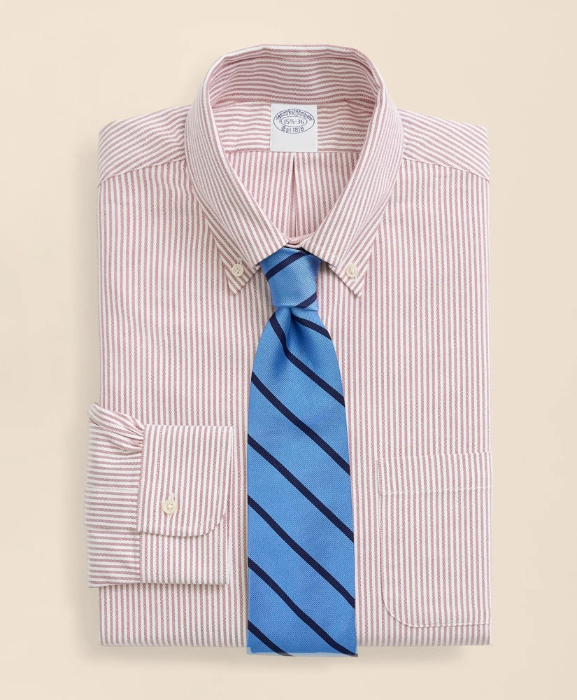 American-Made Oxford Cloth Button-Down Stripe Dress Shirt